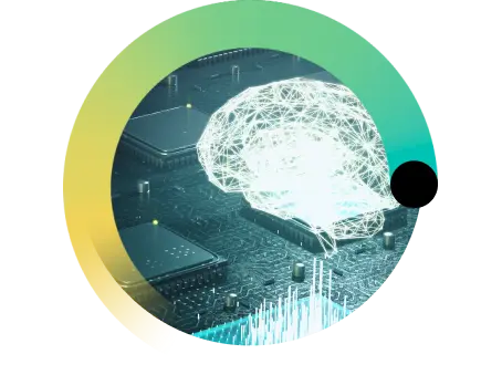 Imagem de cérebro holográfico entre componentes de rede